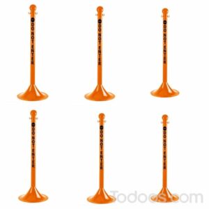 2″ Diameter Workplace Stanchion with Safety Lettering (6 pack) Safey Orange