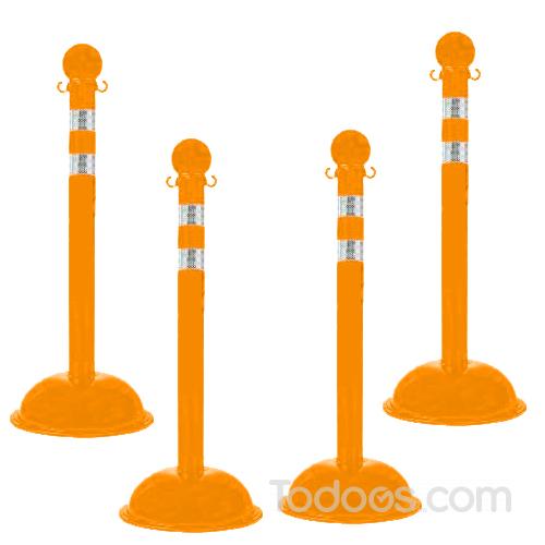 3" DOT reflective striped crowd control stanchions | Shop Todoos!