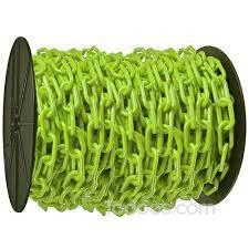 3” Diameter Plastic Barrier Chain Safety Green 60’ – On a Reel