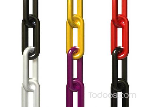 3 Inch Wide Two Color Plastic Chain Sold in Bulk - 100 ft. Box