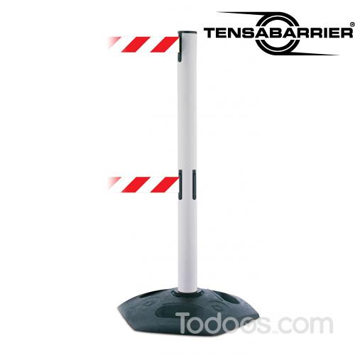 Double Belted Heavy Duty Stanchion | Retractable Belt Barrier