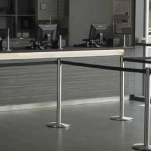 889 Advance Retractable Stanchion Installed In Front desk