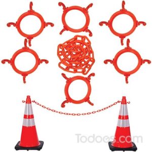 Plastic Chain Cone Connector allows you to create a plastic chain barrier with your safety traffic cones.