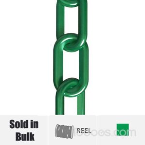 Green plastic chain on a reel is available in 3/4