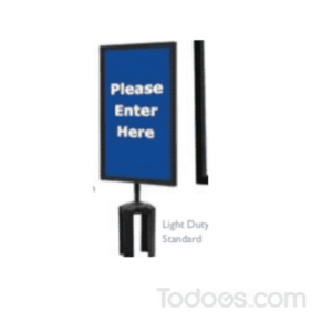 Sign frames are specially designed to affix to the top of line management posts and communicate important messages to customers