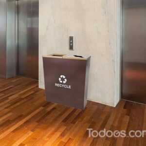 Metro Collection 2 Compartment Trash Can-36 Gallon In a Lobby