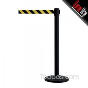 A retractable stanchion allows for easier access control