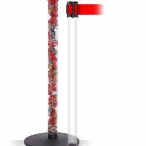 Crowd control and marketing with the clear plastic stanchion