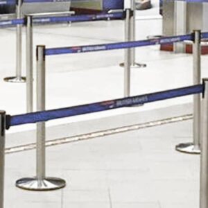 Stainless steel stanchions give you instant crowd control & hold up to the elements. They work in any indoor area.