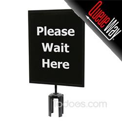Sign - PLEASE WAIT HERE - for Retractable Belt Stanchions with Adapter