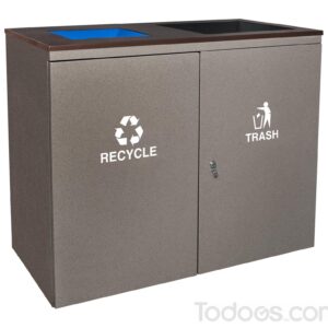 Two Compartment Trash Can is perfect for outdoors. Order today!
