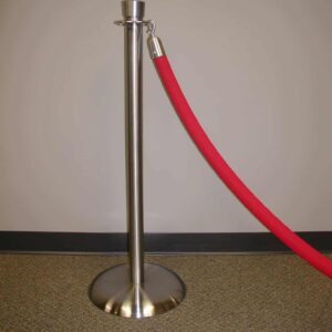 Manage crowds in style with a red velvet rope barrier!