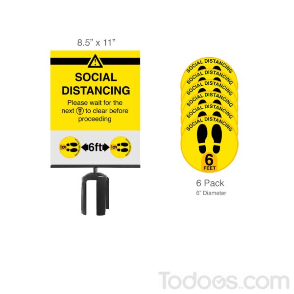 Social Distancing Sign and Floor Decals