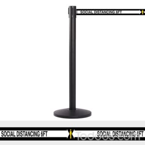 Social distancing stanchions make social distance needs easy and quick to enforce. Simply set up your preprinted stanchions and you’re done.