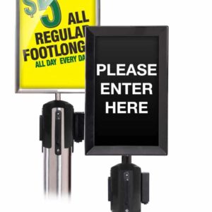 PLEASE ENTER HERE Sign with Adapter for Retractable Belt Stanchions