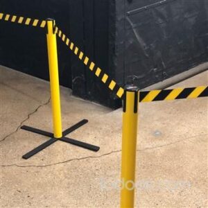 Stowaway post-style Stanchion is suitable for outdoor use, but should not be permanently placed outside