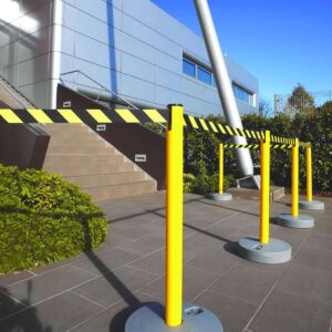 Plastic outdoor Retractable belt barriers are both tough and user-friendly