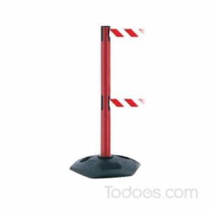 Tensabarrier Heavy Duty Double Belted Stanchion In Red