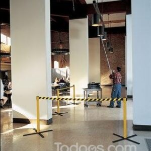 Stowaway post-style Stanchion is suitable for outdoor use, but should not be permanently placed outside