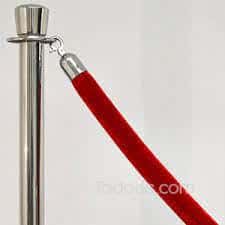 Red Velour Rope Attached to a stanchion