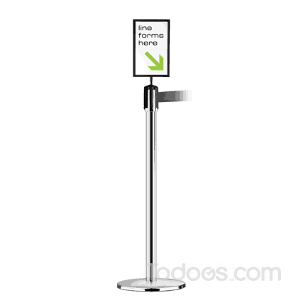 Full framed message holder to fit on top of an existing stanchion.