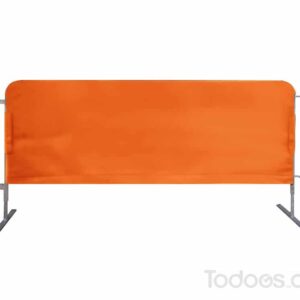 Our barrier jacket easily slides over crowd control barriers due to its high-quality vinyl material.