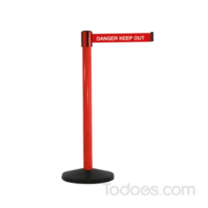 Crowd Control Pole and Safety Color Belt Stanchion Red color