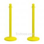 2.5 Inch Plastic Crowd Control Stanchions - 40 Inch Tall - Yellow