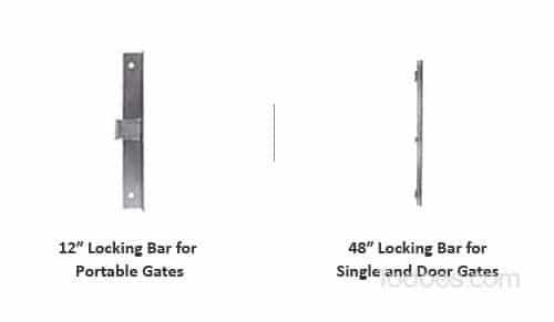 A solid gate locking bar ensures your gate stays securely closed.