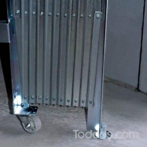 The double fixed accordion gate is ideal for quickly securing entryways, passages and other important areas while allowing light and air to flow freely. 