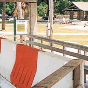 Water filled jersey barriers are a safe and secure way to restrict access to large outdoor areas.