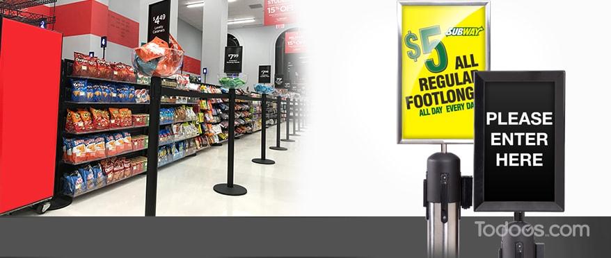 stanchion signs for retail
