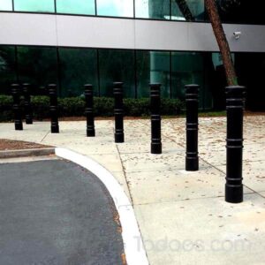 Ideal Shield’s Metro Decorative Bollards fit over 6” pipe and steel inserts are available to fit smaller pipe sizes.