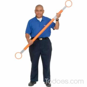 Man holding the ring for attaching EZ Grab Flared Orange Posts
