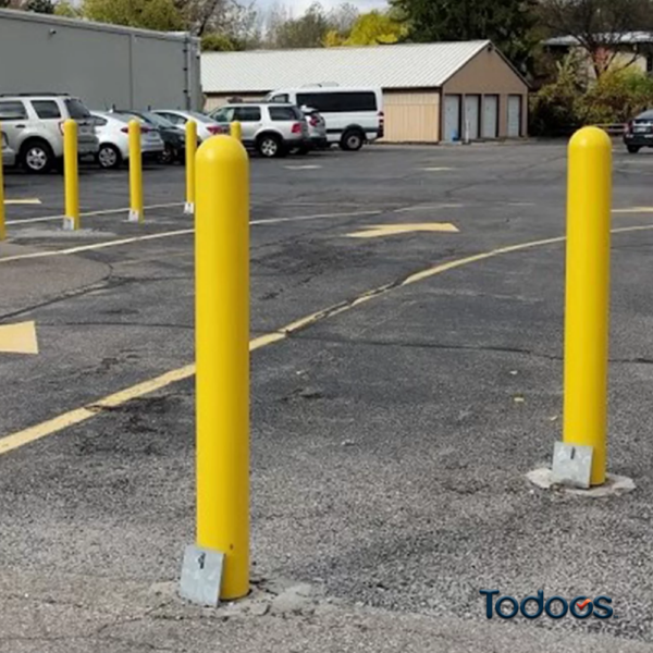 Removable Locking Bollards yellow 4 inch square TODOOS