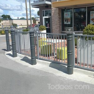 Our Lighted Bollard Covers measure up to 58” tall with a max pipe fit of 51″ but can be cut to custom heights at no additional cost.