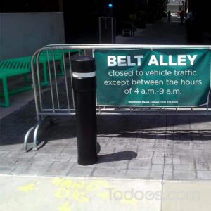 Ideal Shield’s Bollard Covers fit securely, are available in any color, and can be customized to meet any branding needs.
