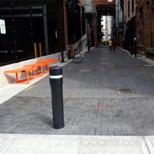 Removable bollards can be used along with fixed bollards to create a temporary security barrier.