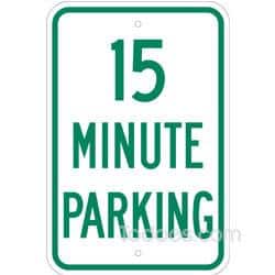 15 minute parking sign