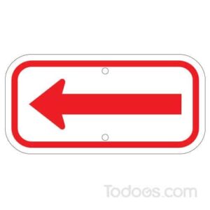 Grimco Arrow Sign, Red effectively communicates the intended message