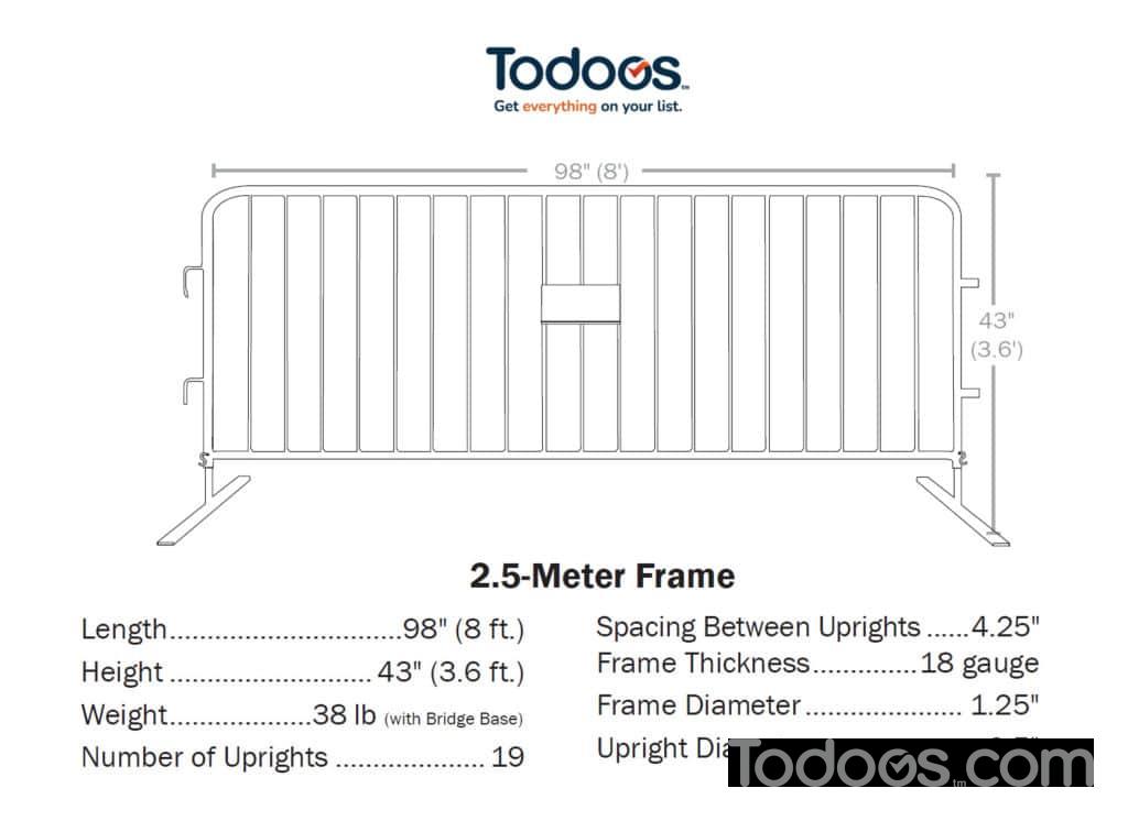 The Todoos steel crowd control barriers are designed specifically for crowd management in traffic-heavy environments.