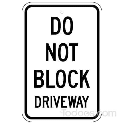 Grimco Do Not Block Driveway Sign is MUTCD compliant with 3M reflective sheeting