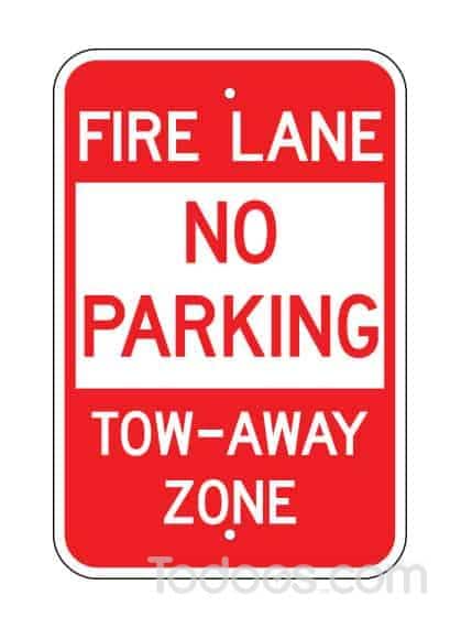 Fire Lane No Parking Tow-Away Zone Sign is MUTCD compliant