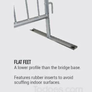 FLAT FEET- A lower profile than the bridge base.