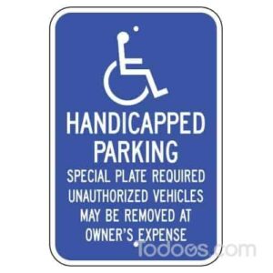 MUTCD compliant Handicapped Parking Sign (Massachusetts)