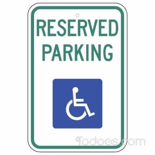 MUTCD compliant Reserved Parking, with Handicap Symbol Sign (Wyoming)