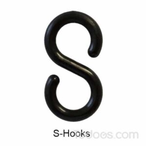 S-hooks connect stanchion chains with the post