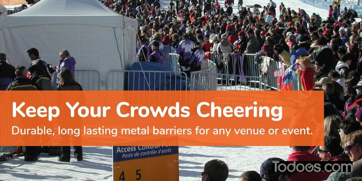 Metal Barricades Slider Image - Ski Crowds