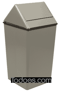 Witt Wastewatchers Stainless Steel Indoor Trash Can with Swing Top Lid - 21 Gallon Complete with a powder coat finish.