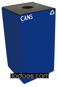 Witt Geocube Metal Indoor Recycling Trash Can for Cans and Bottles - 28 Gallon: Compact and space efficient.